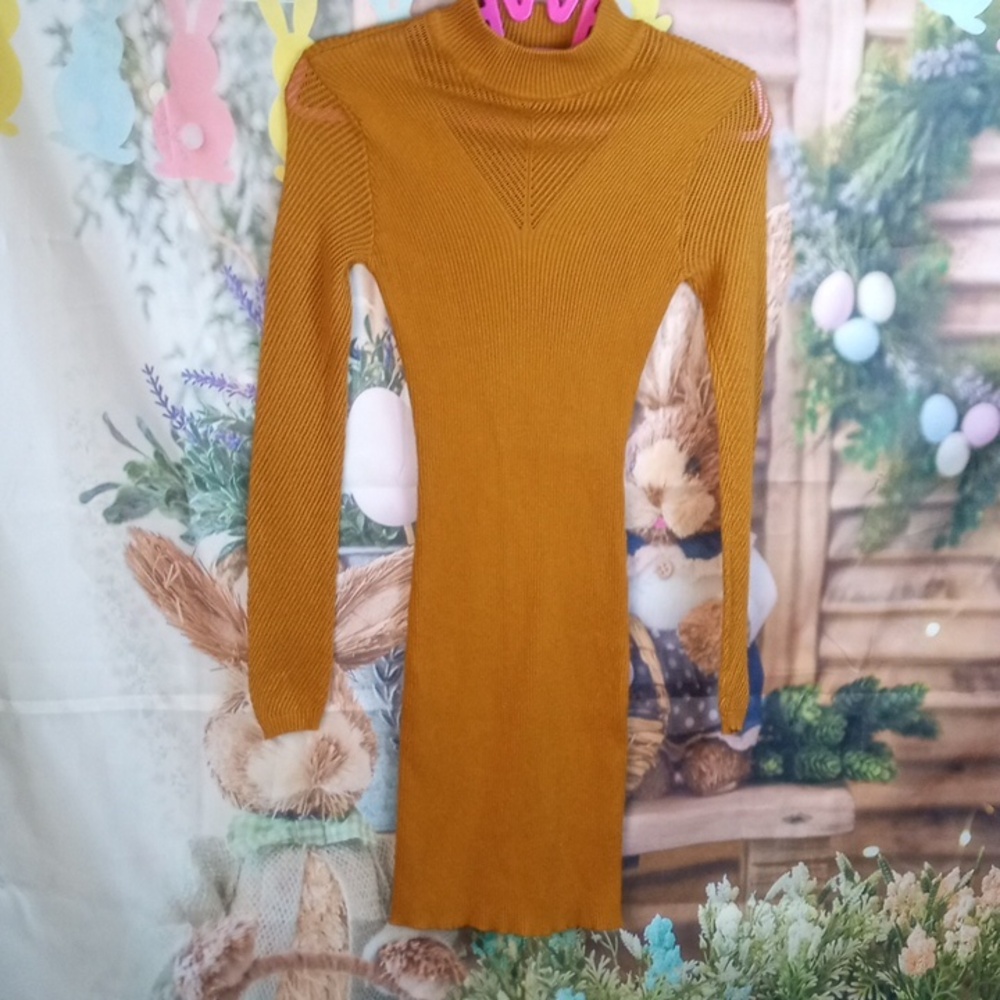 👕 Love Always Mustard Sweater Dress